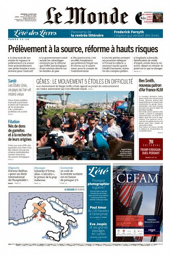 Le Monde du Vendredi 17 Août 2018