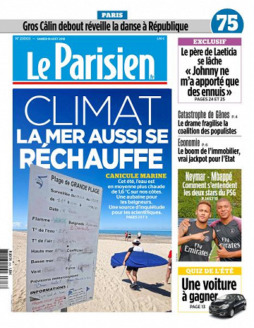 Le Parisien du Samedi 18 Août 2018