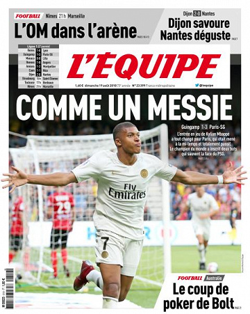 L’equipe du Dimanche 19 Août 2018