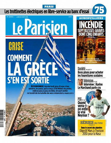 Le Parisien du Lundi 20 Août 2018