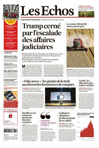 Les Echos du Jeudi 23 Août 2018