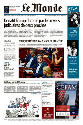 Le Monde du Jeudi 23 Août 2018