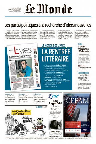 Le Monde du Vendredi 24 Août 2018