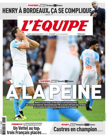 L’equipe du Lundi 27 Août 2018