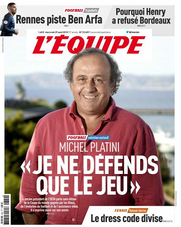 L’equipe du Mercredi 29 Août 2018