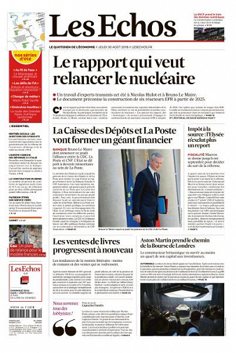 Les Echos du Jeudi 30 Août 2018