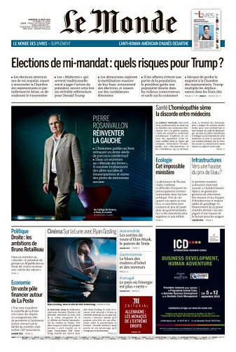 Le Monde du Vendredi 31 Août 2018
