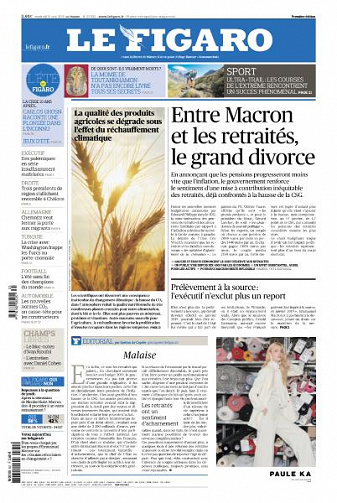 Le Figaro du Vendredi 31 Août 2018