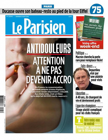 Le Parisien du Vendredi 31 Août 2018