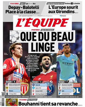 L’equipe du Vendredi 31 Août 2018