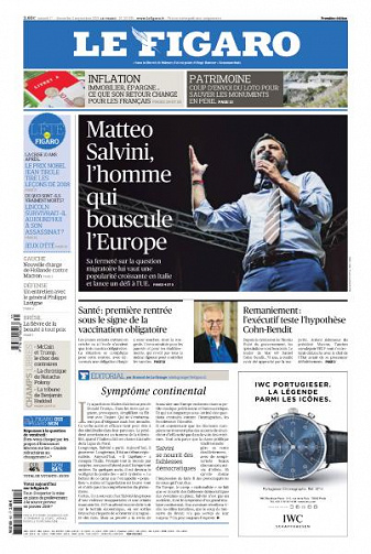 Le Figaro du Samedi 1er et Dimanche 2 Septembre 2018