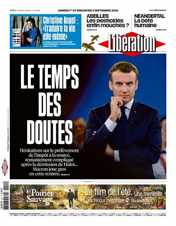 Libération du Samedi 1er et Dimanche 2 Septembre 2018