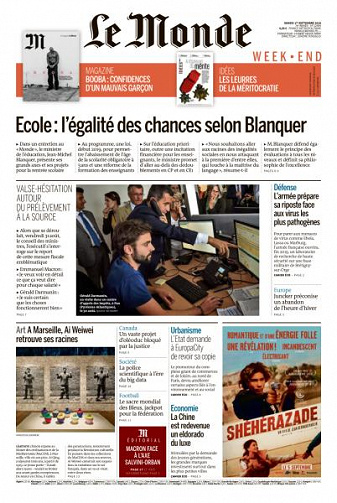 Le Monde du Samedi 1 Septembre 2018