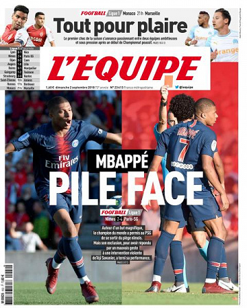 L’equipe du Dimanche 2 Septembre 2018