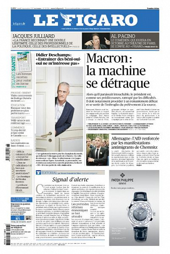 Le Figaro du Lundi 3 Septembre 2018
