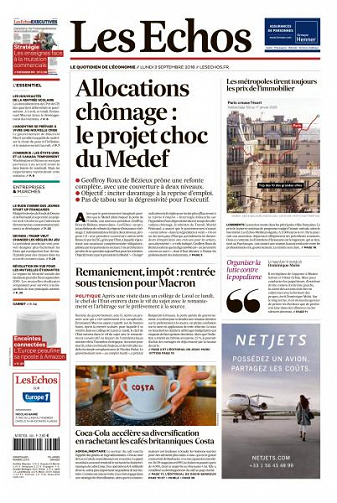 Les Echos du Lundi 3 Septembre 2018