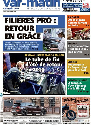 Var-Matin - Lundi 3 Septembre 2018