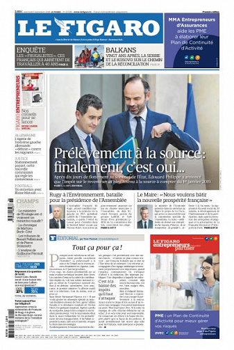 Le Figaro du Mercredi 5 Septembre 2018