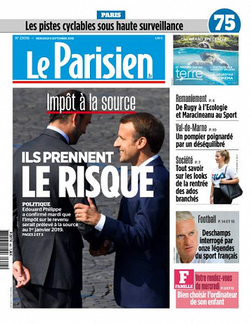 Le Parisien du Mercredi 5 Septembre 2018