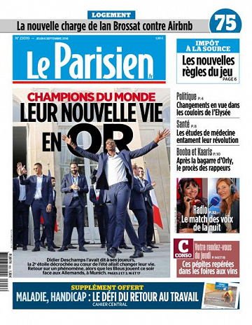 Le Parisien du Jeudi 6 Septembre 2018