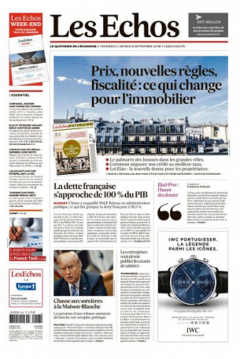 Les Echos du Vendredi 7 et Samedi 8 Septembre 2018