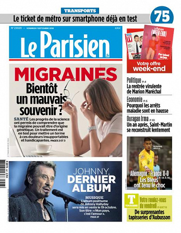 Le Parisien du Vendredi 7 Septembre 2018