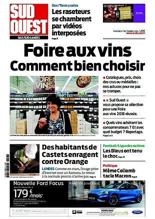 Sud Ouest Dax - Sud-Landes - Vendredi 7 Septembre 2018