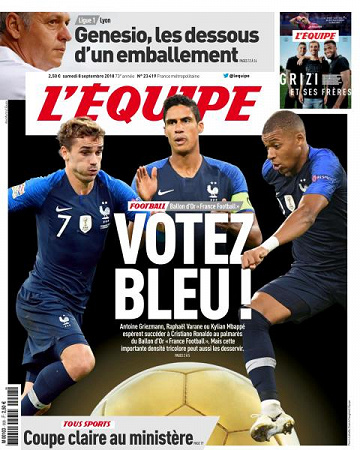 L’equipe du Samedi 8 Septembre 2018