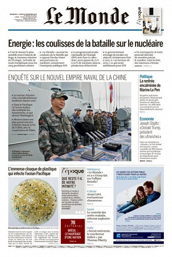 Le Monde du Dimanche 9 et Lundi 10 Septembre 2018