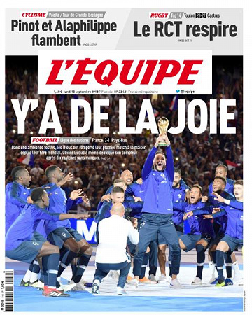 L’equipe du Lundi 10 Septembre 2018