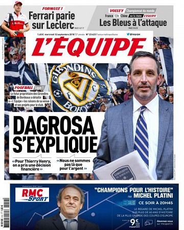 L’equipe du Mercredi 12 Septembre 2018