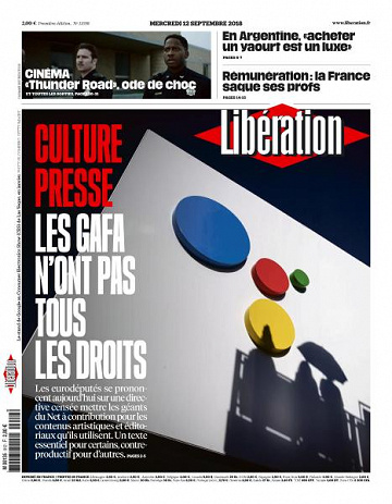 Libération du Mercredi 12 Septembre 2018