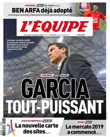 L’equipe du Jeudi 13 Septembre 2018