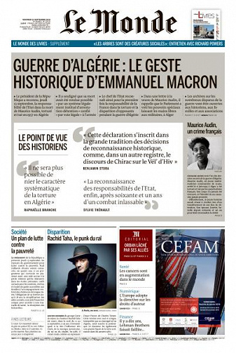 Le Monde du Vendredi 14 Septembre 2018