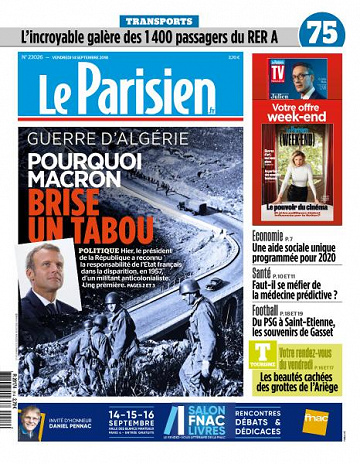 Le Parisien du Vendredi 14 Septembre 2018