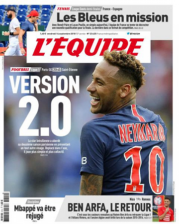 L’equipe du Vendredi 14 Septembre 2018