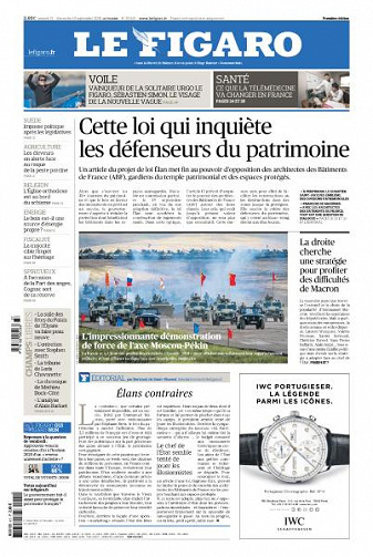 Le Figaro du Samedi 15 et Dimanche16 Septembre 2018