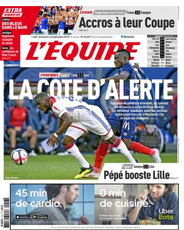 L’equipe du Dimanche 16 Septembre 2018