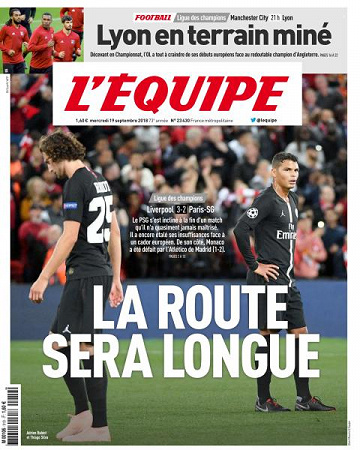 L’equipe du Mercredi 19 Septembre 2018
