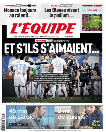 L’equipe du Samedi 22 Septembre 2018