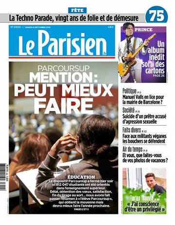 Le Parisien du Samedi 22 Septembre 2018