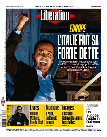 Libération du Samedi 29 et Dimanche 30 Septembre 2018