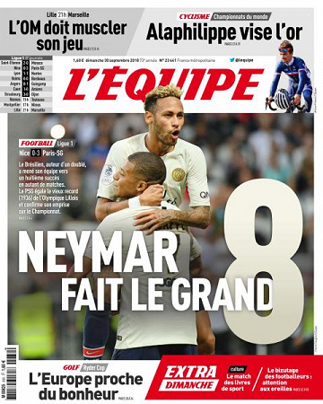 L’equipe du Dimanche 30 Septembre 2018