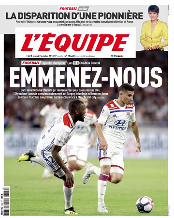 L’equipe du Mardi 2 Octobre 2018