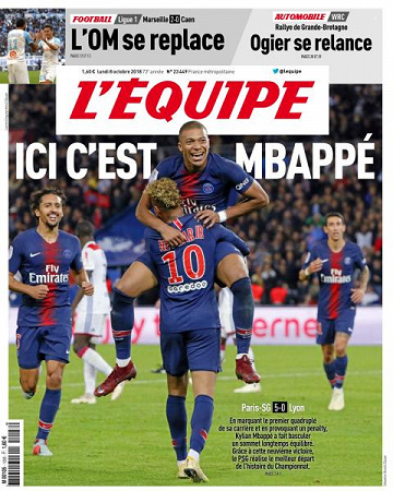 L’equipe du Lundi 8 Octobre 2018
