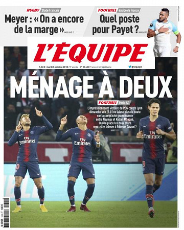 L’equipe du Mardi 9 Octobre 2018