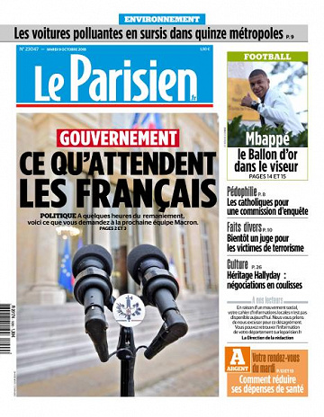 Le Parisien du Mardi 9 Octobre 2018