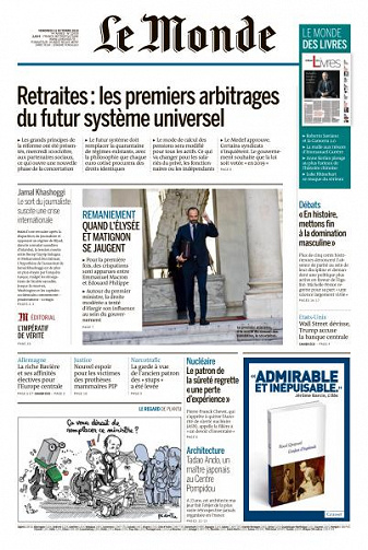 Le Monde du Vendredi 12 Octobre 2018