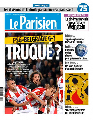 Le Parisien du Samedi 13 Octobre 2018
