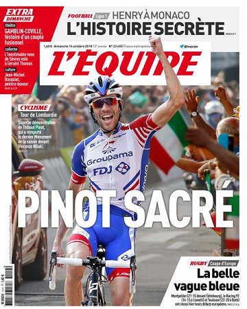 L’equipe du Dimanche 14 et Lundi 15 Octobre 2018